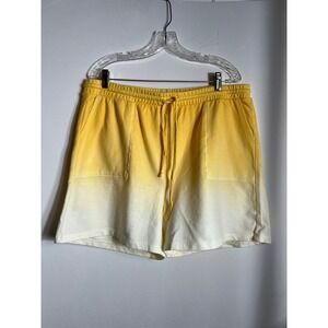 Zenana Womens Yellow Ombre Dip Dye Cotton Shorts Plus 1X TPW-5154X